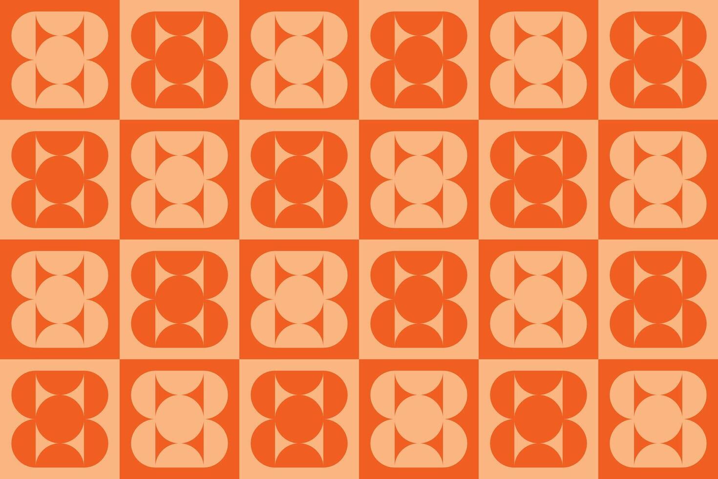 An orange pattern with geometric shapes vector