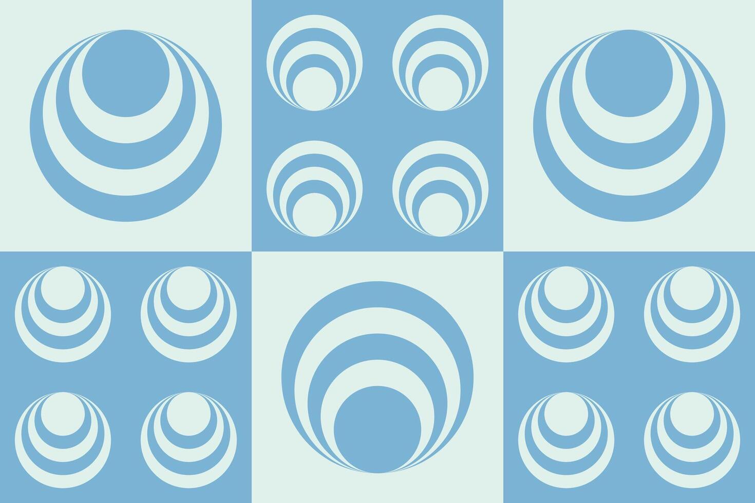 A blue geometric pattern with circles vector