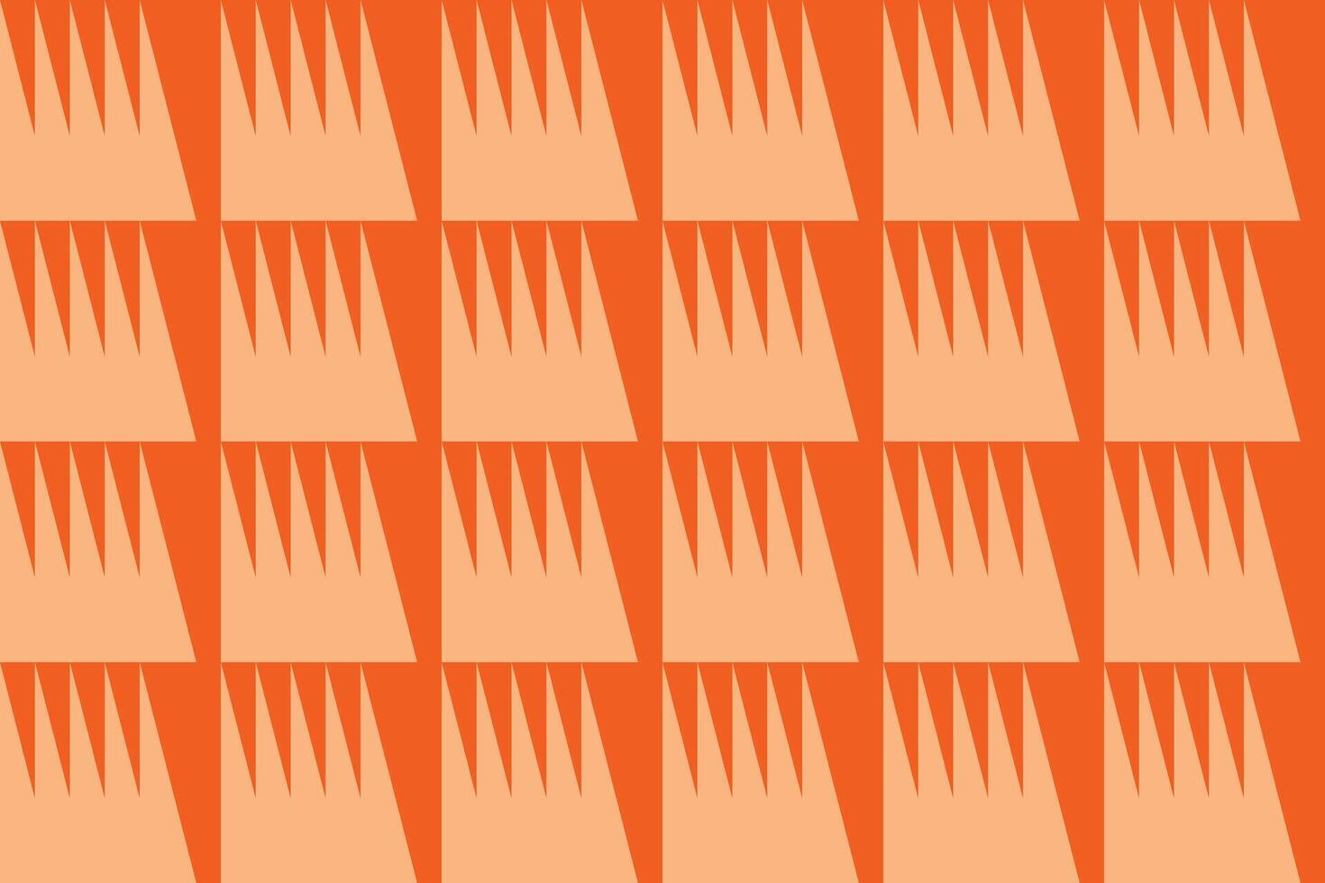 An orange pattern with many triangles vector