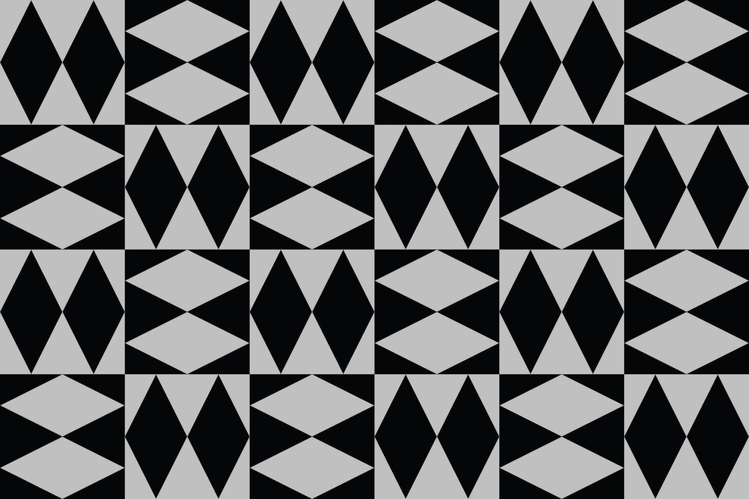 A black and gray pattern with triangles and diamond shapes vector