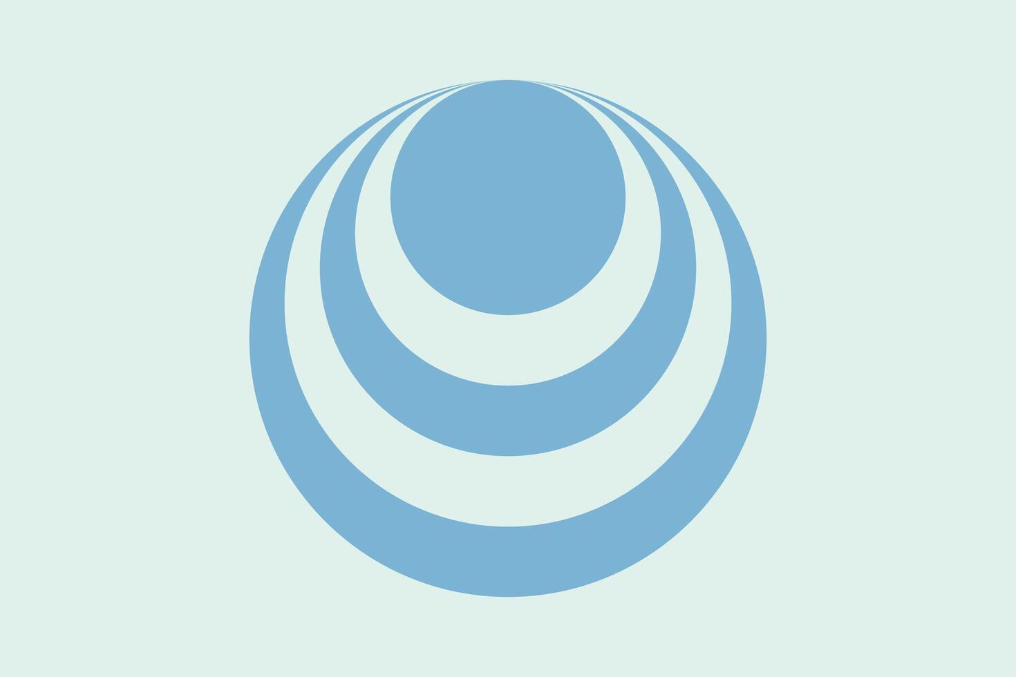 A blue and white logo with a circle in the middle vector
