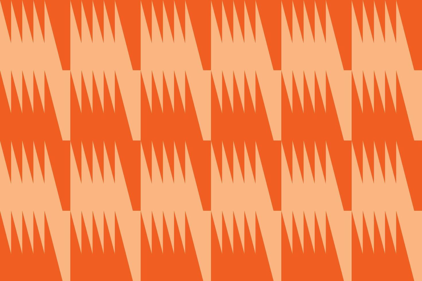 Orange triangle shapes checkered pattern vector