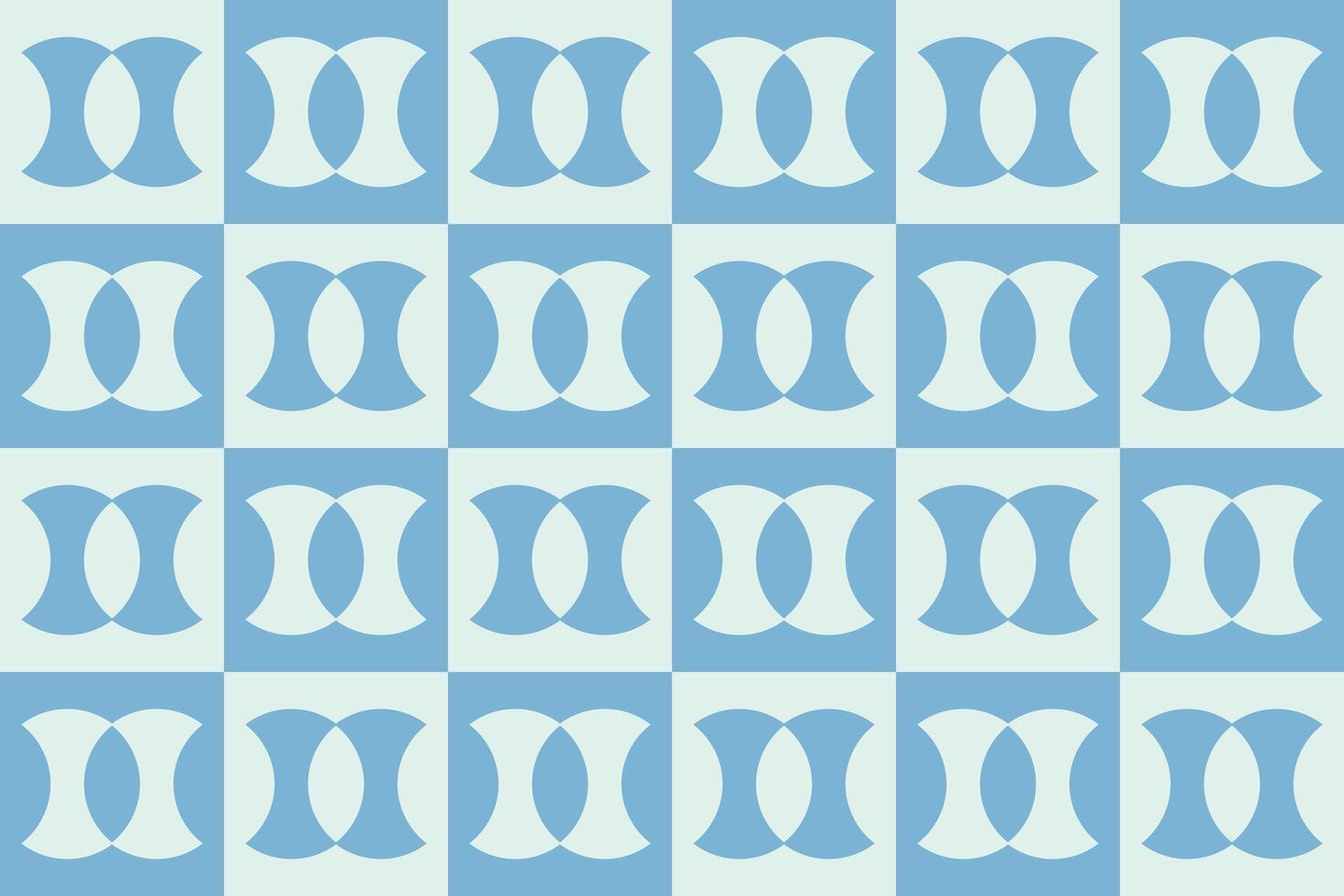 A blue checkered pattern with a large number of circles vector