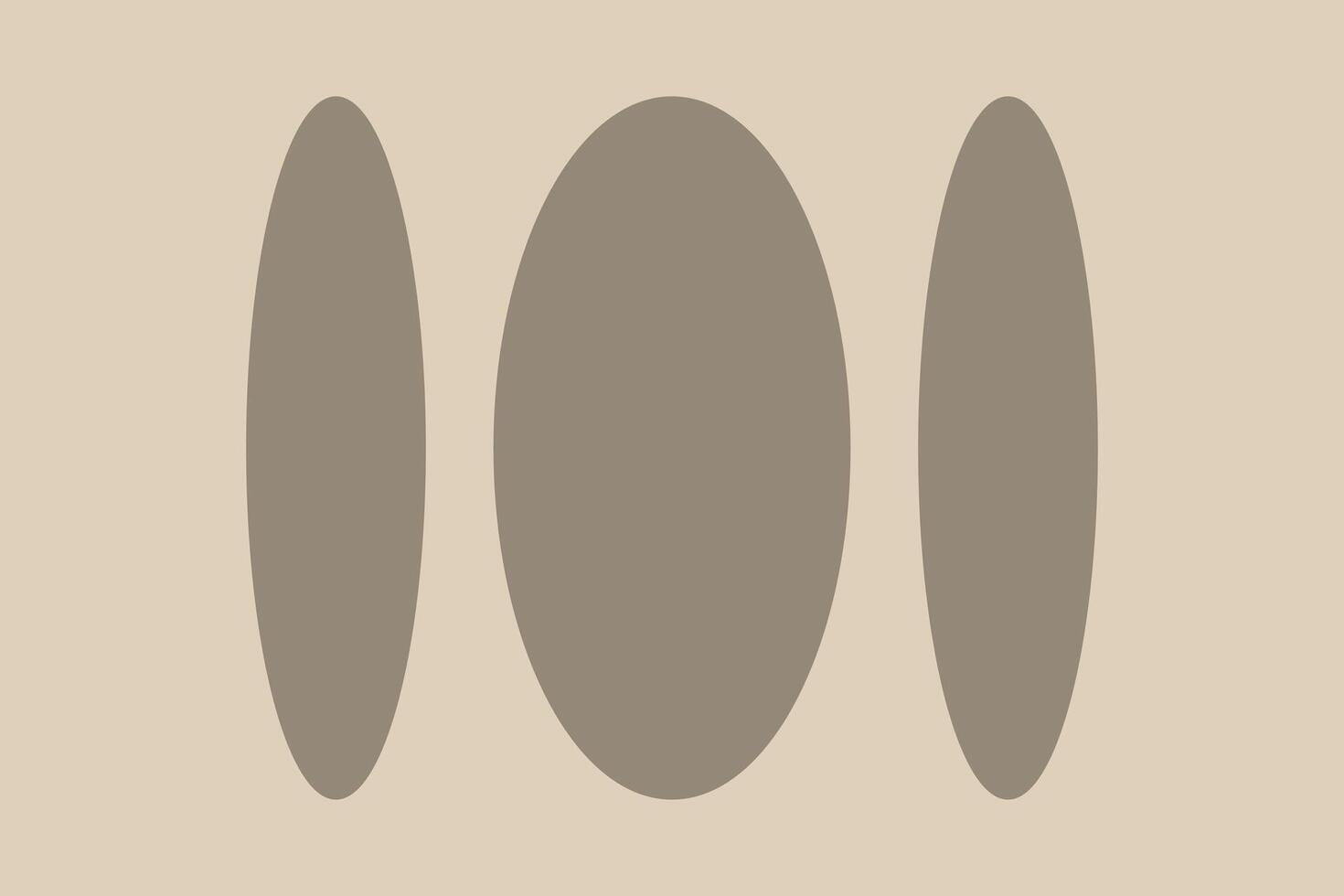 A flat design of three circles on a beige background vector