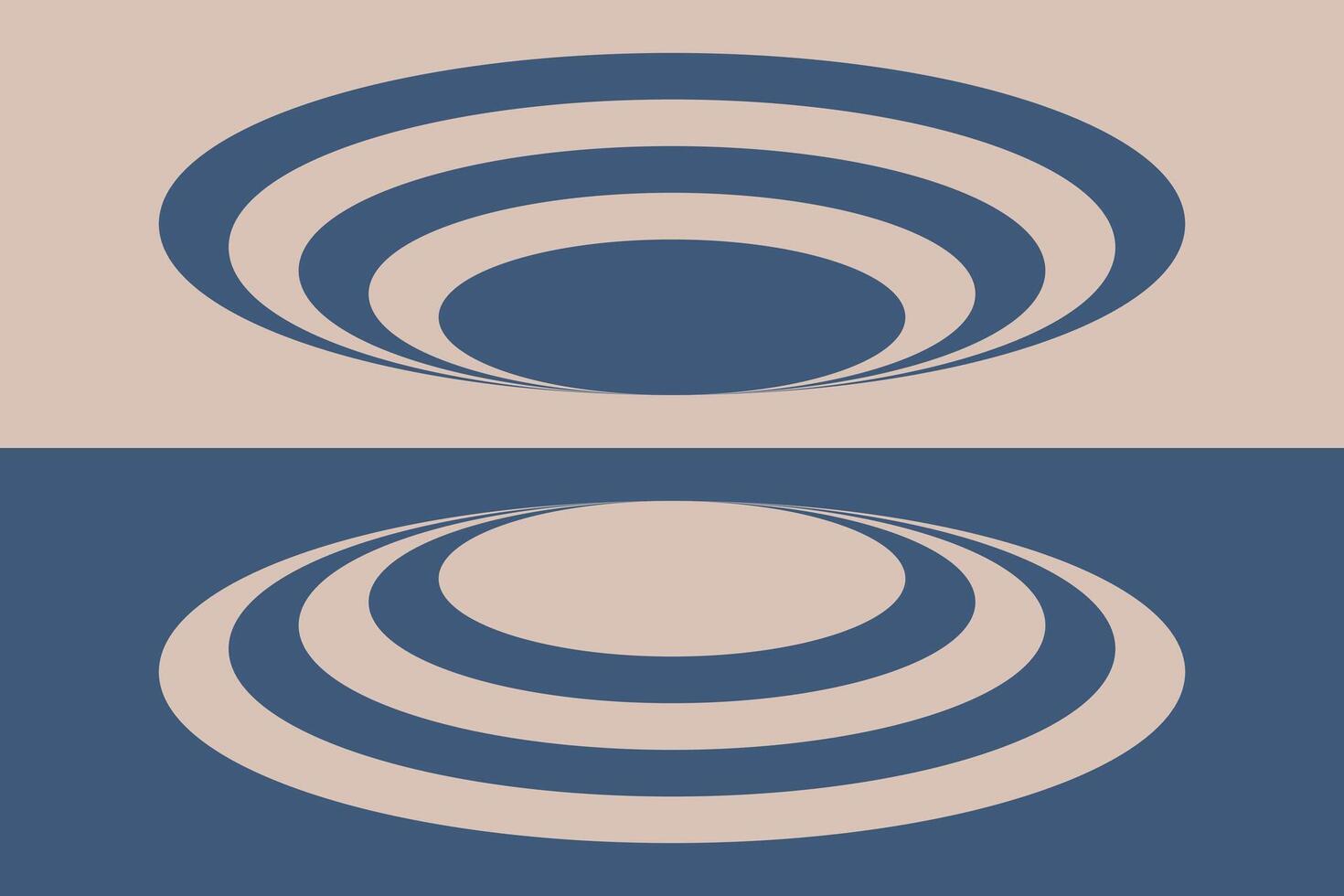A blue and brown poster with two circles vector