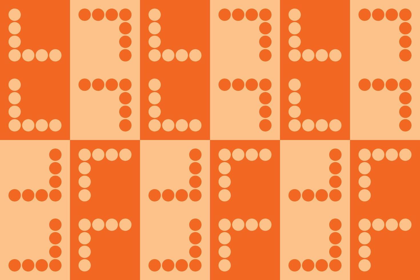 Orange checkered pattern with dots vector