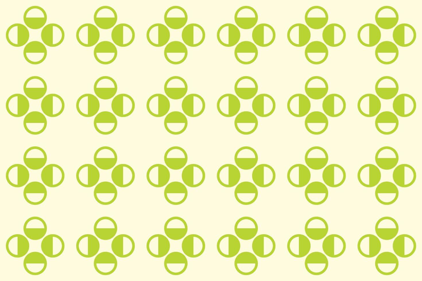 A pattern with green circles on a yellow background vector