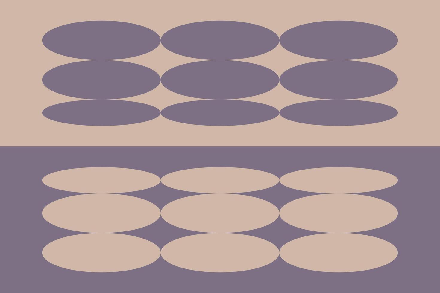 Two different images of circles on a purple and brown background vector