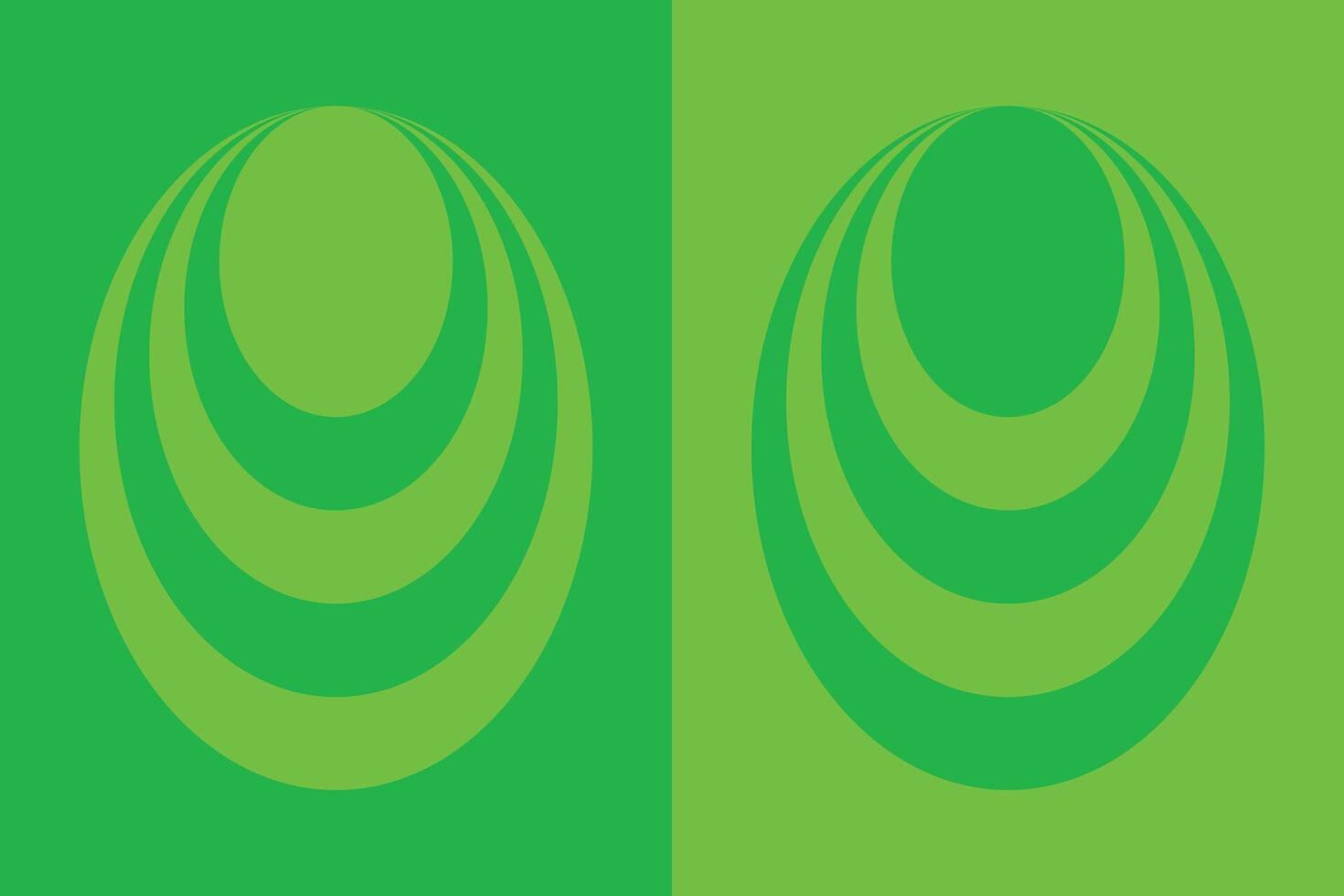 Two green circles with a green background vector