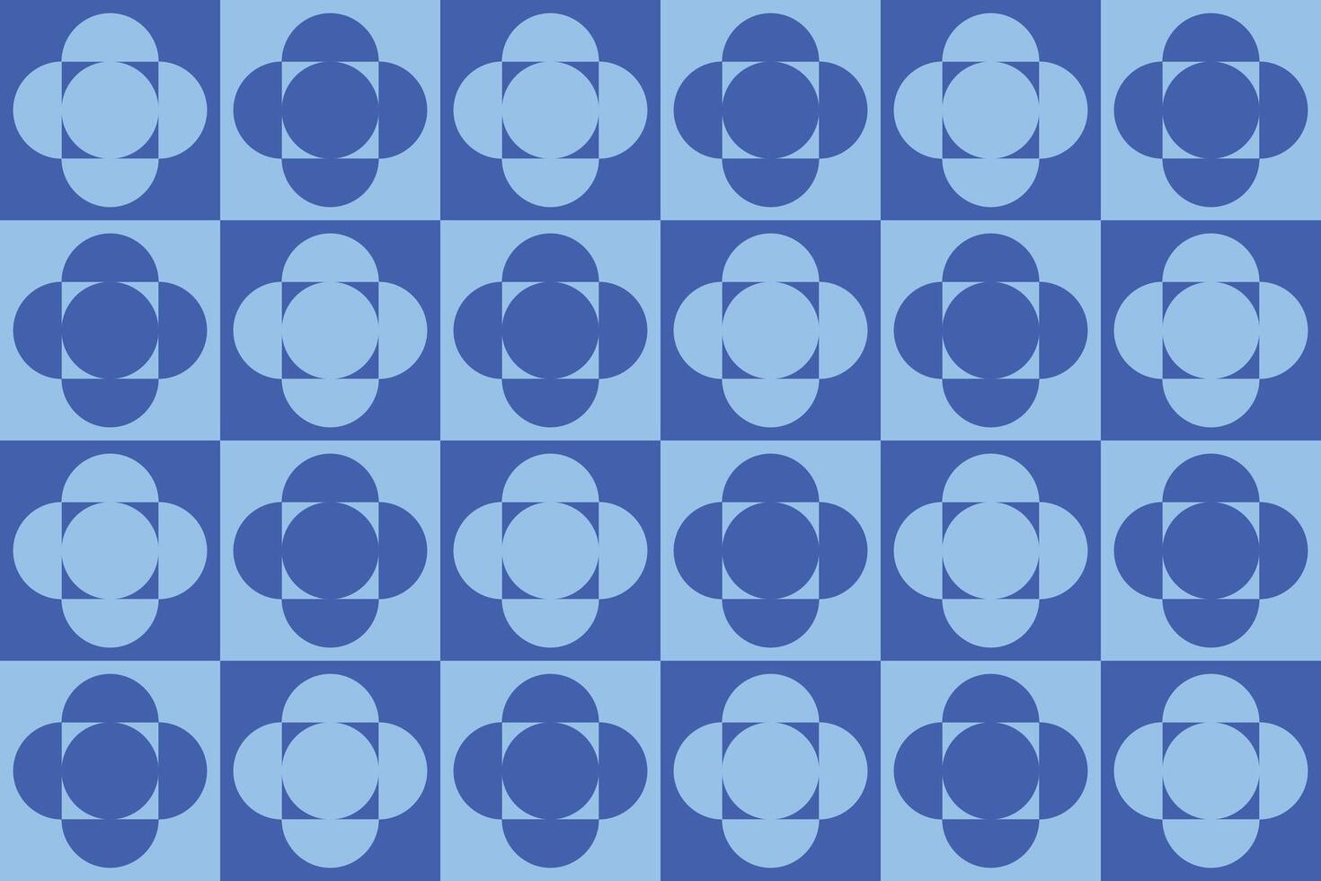 A blue circle geometric checkered pattern vector