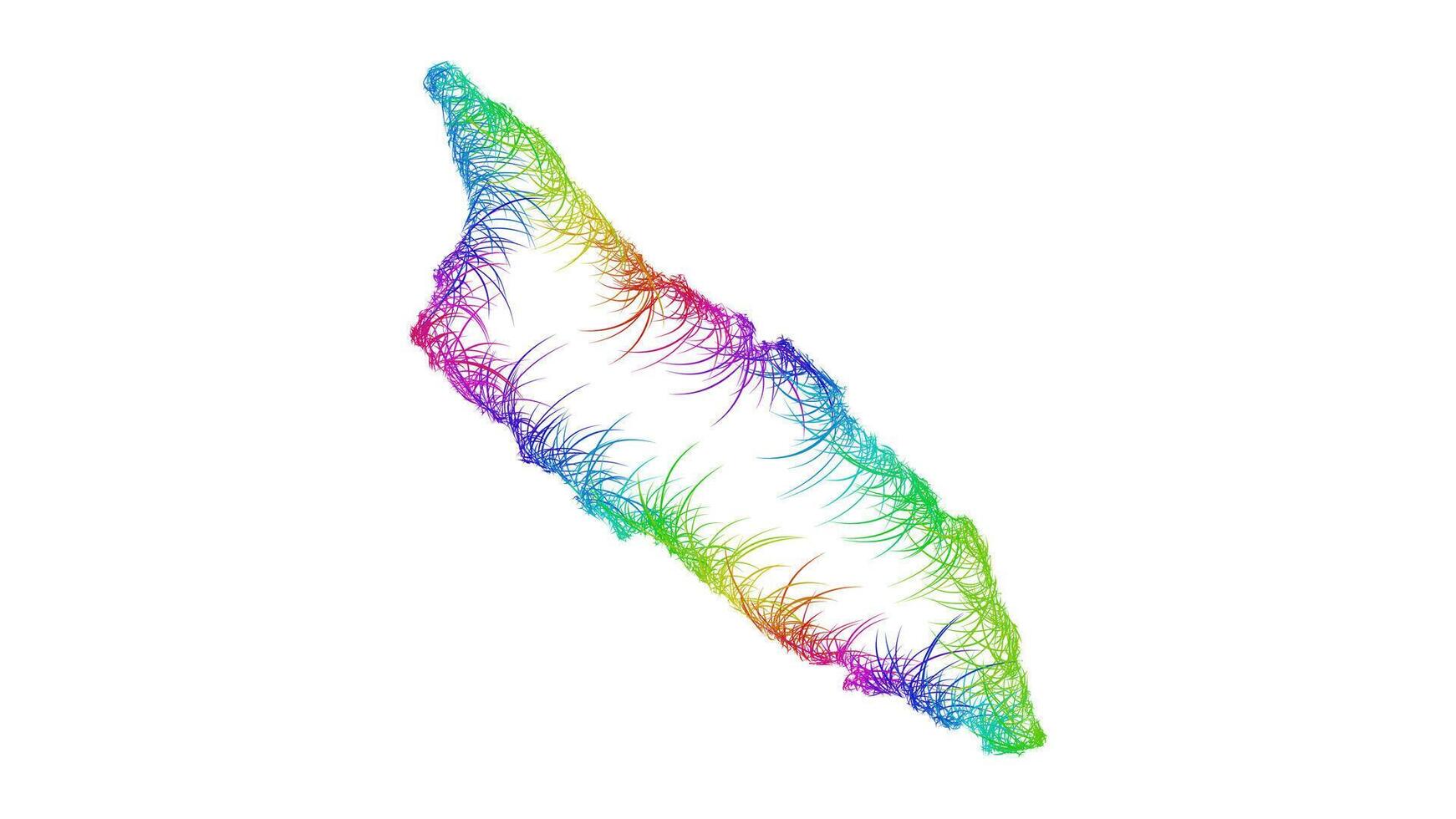 Rainbow sketch outline map of Aruba vector