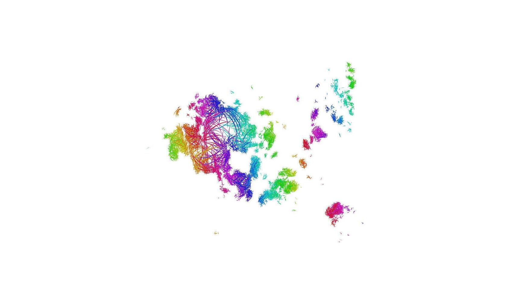 Rainbow sketch outline map of Aland vector