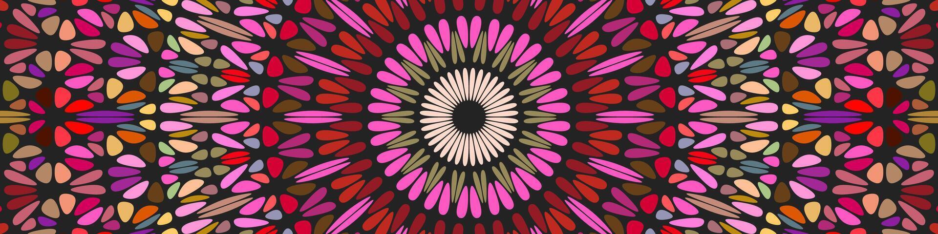 Abstract geometrical round ornament pattern background - colorful floral circular design vector