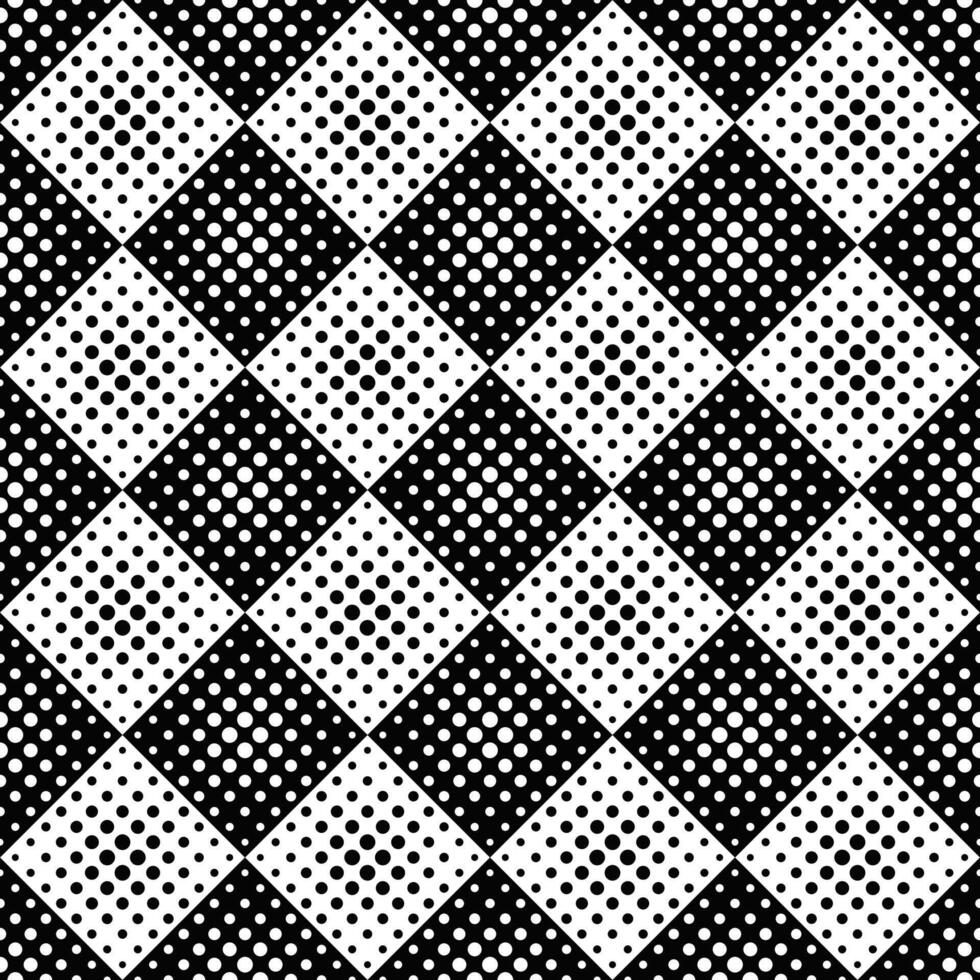 Black and white abstract seamless geometrical dot pattern background vector