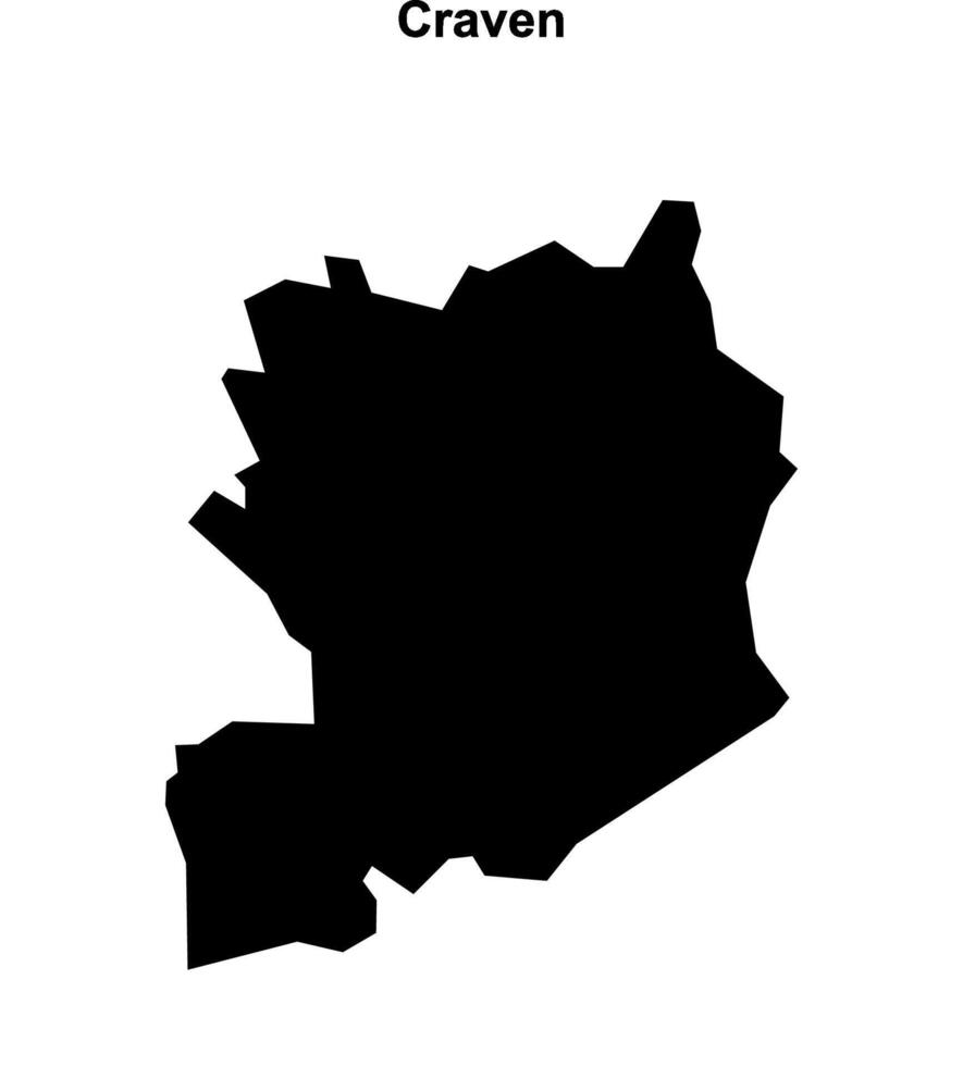 Craven, England blank outline map vector