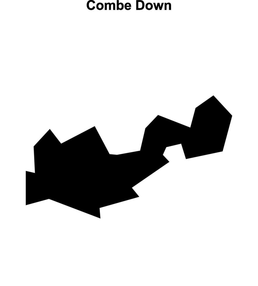 Combe Down, England blank outline map vector
