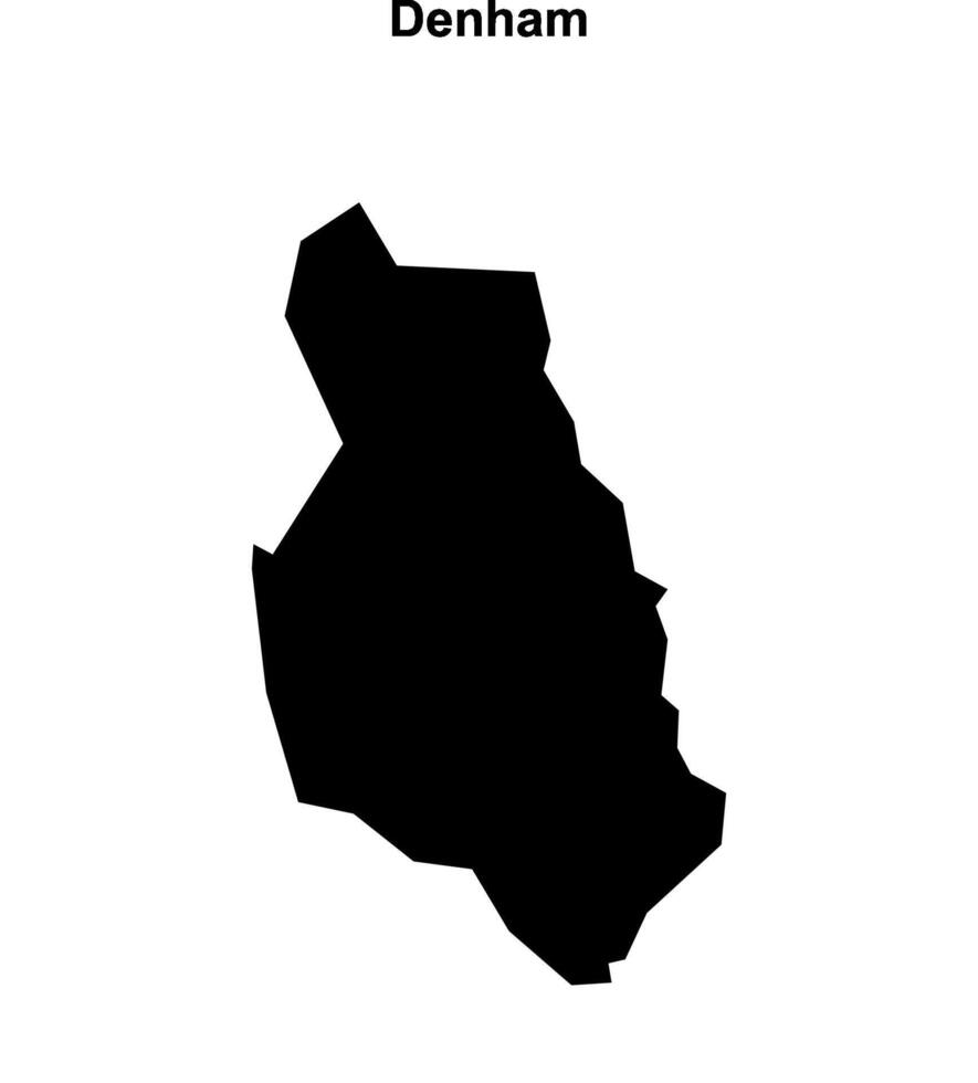 Denham, England blank outline map vector