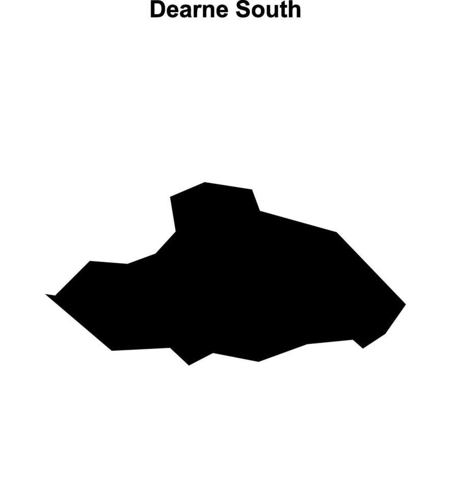 Dearne South, England blank outline map vector