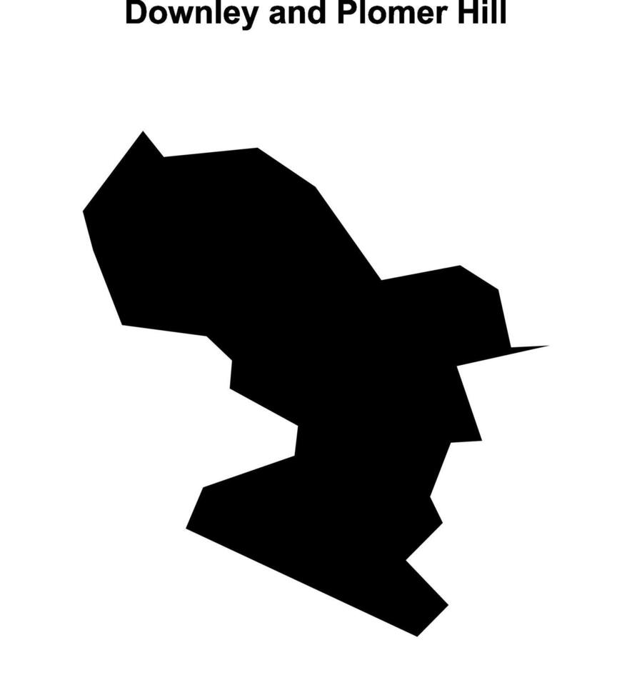Downley and Plomer Hill, England blank outline map vector