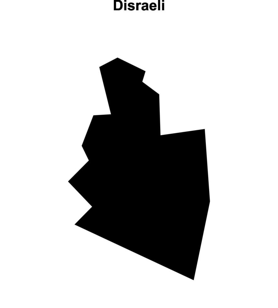 Disraeli, England blank outline map vector