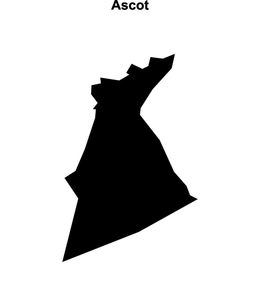 Ascot, England blank outline map vector