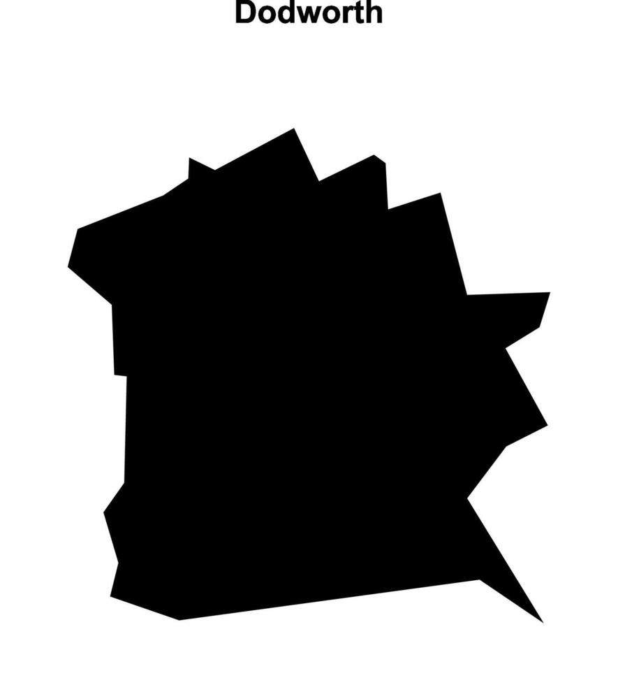 Dodworth, England blank outline map vector