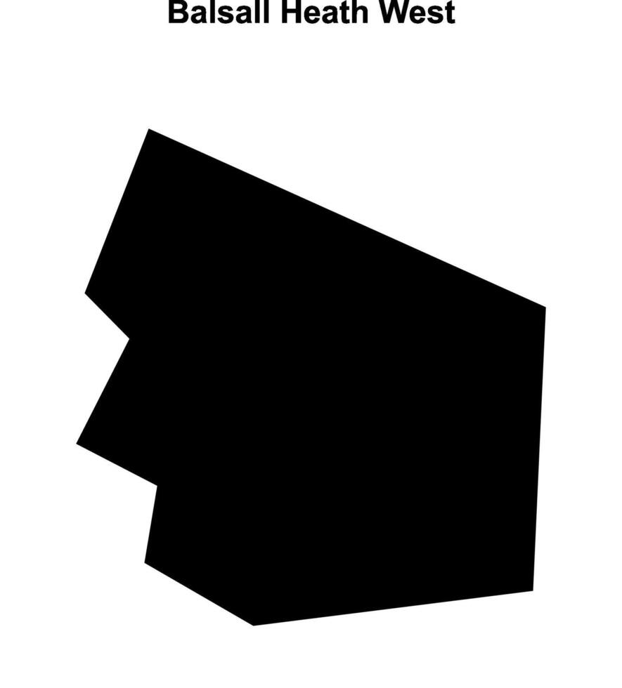 Balsall Heath West, England blank outline map vector