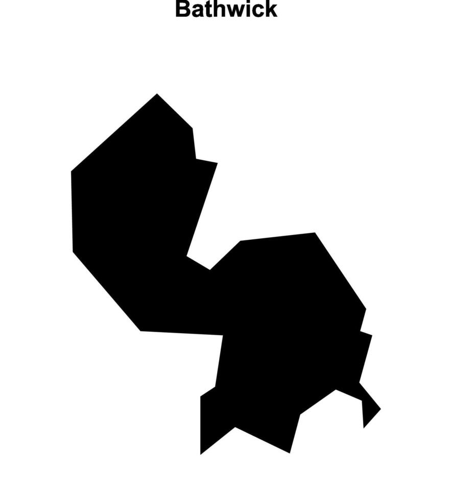 Bathwick, England blank outline map vector