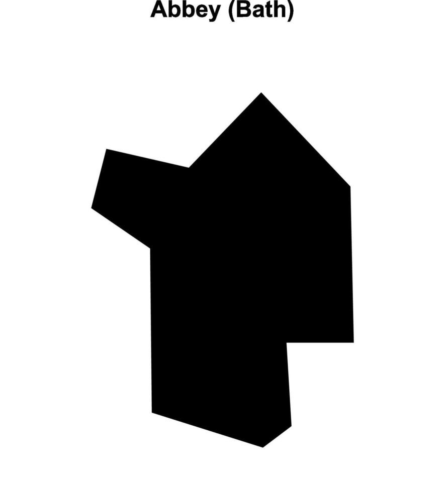 Abbey, Bath blank outline map vector
