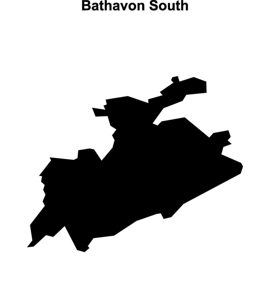 Bathavon South, England blank outline map vector