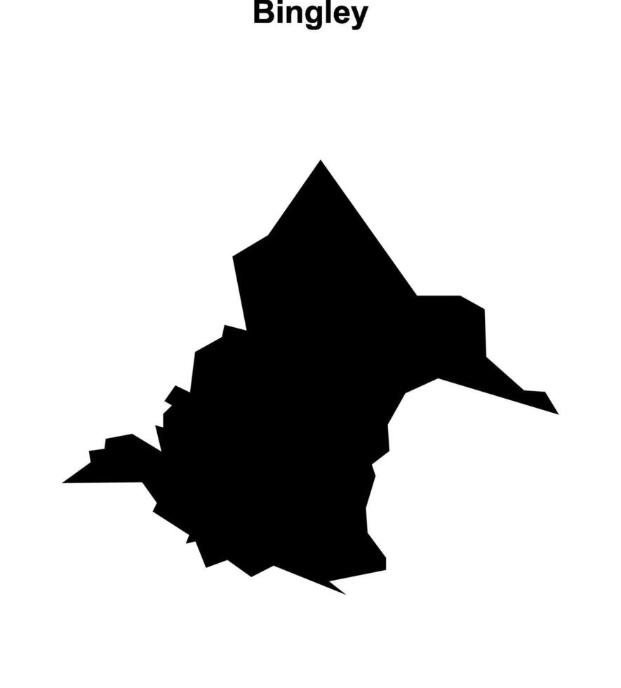 Bingley, England blank outline map vector