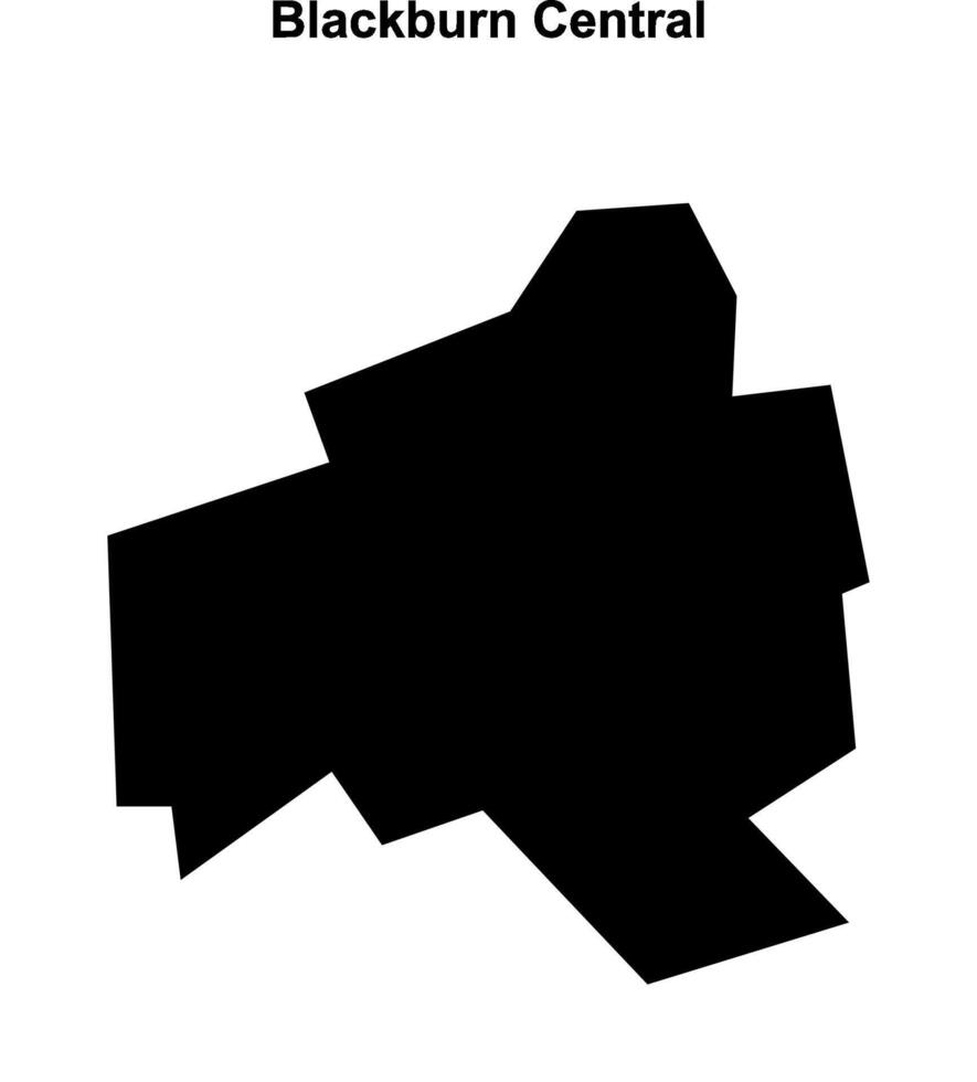 Blackburn Central, England blank outline map vector
