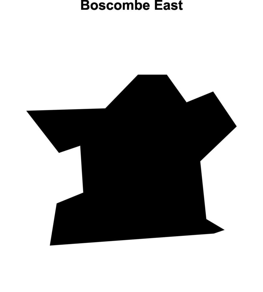 Boscombe East, England blank outline map vector