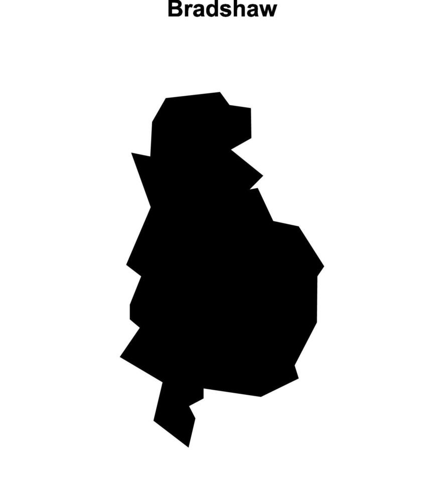 Bradshaw, England blank outline map vector