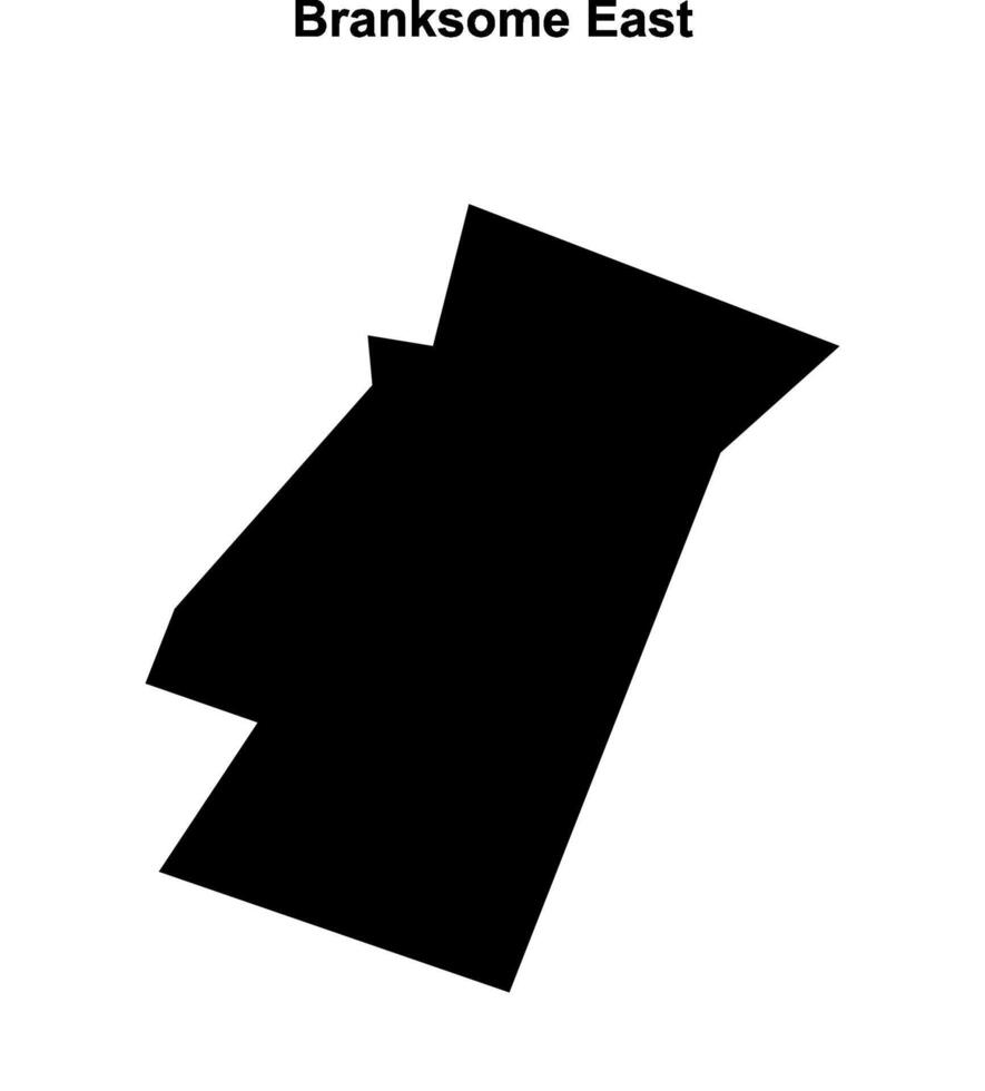 Branksome East, England blank outline map vector