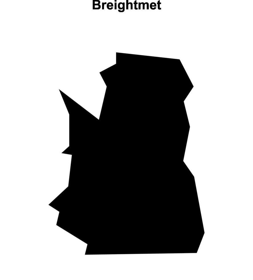 Breightmet, England blank outline map vector