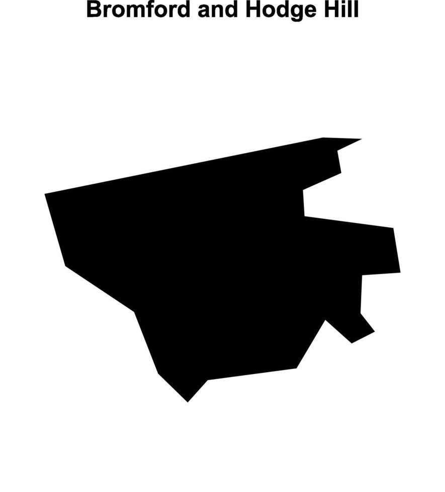 Bromford and Hodge Hill, England blank outline map vector