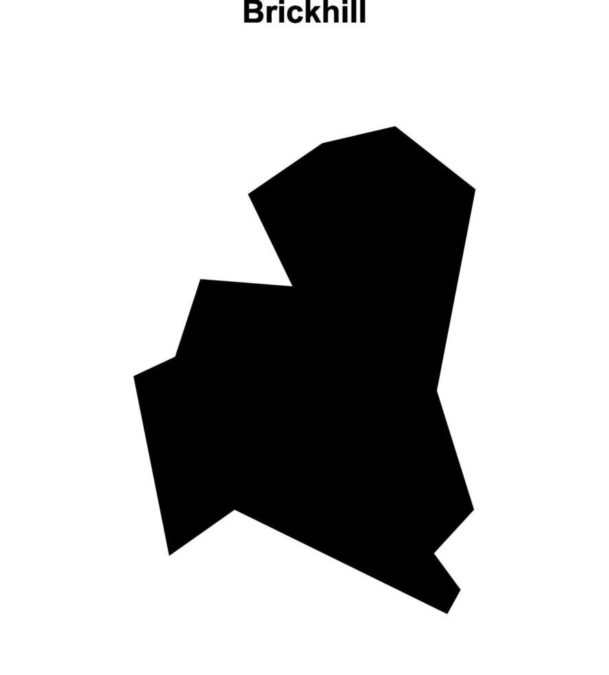 Brickhill, England blank outline map vector