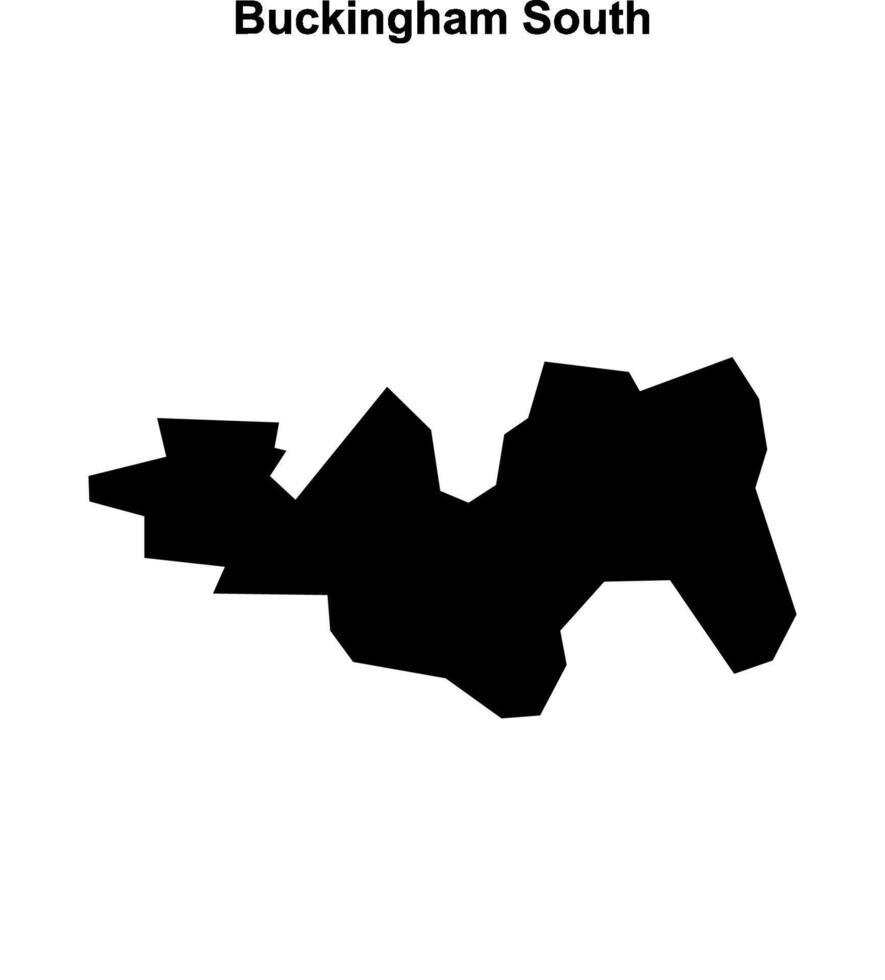 Buckingham South, England blank outline map vector