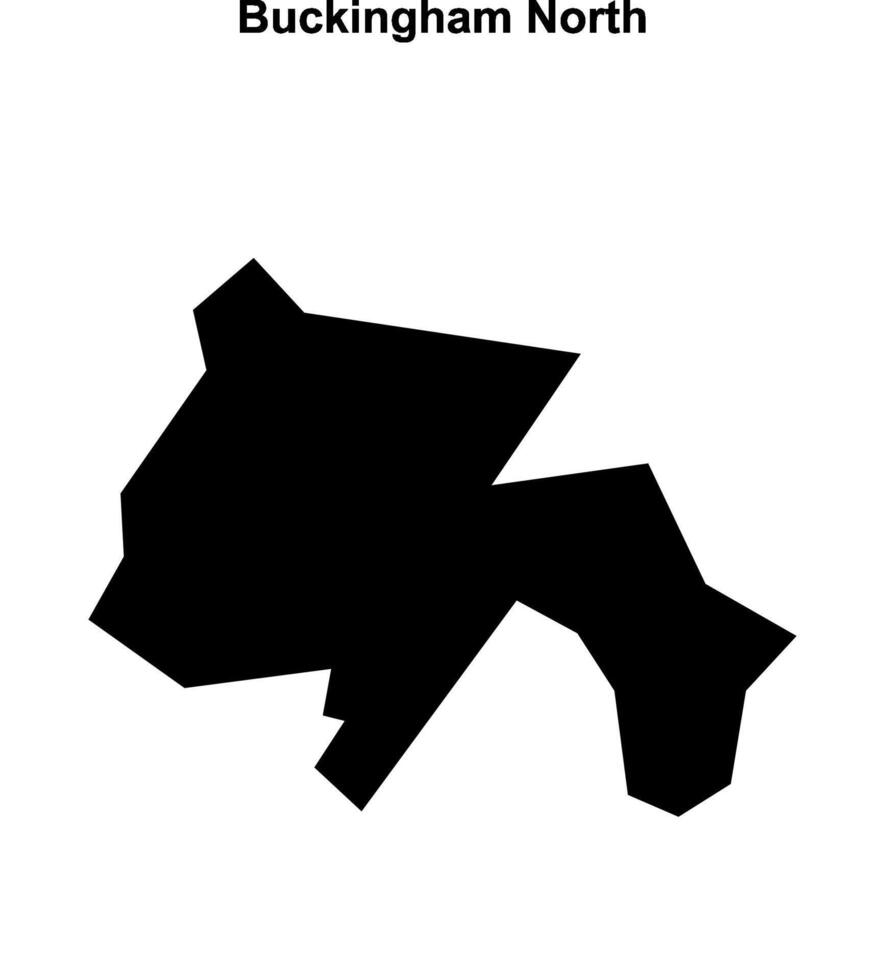 Buckingham North, England blank outline map vector