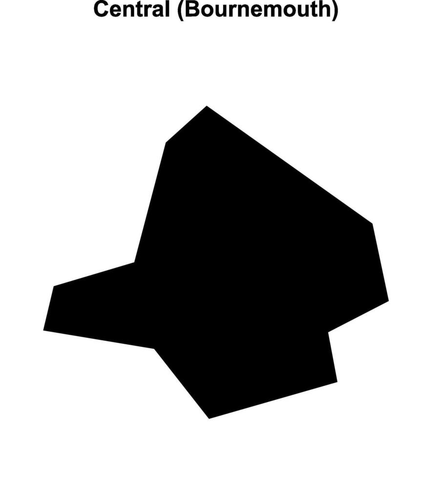 Central, Bournemouth blank outline map vector