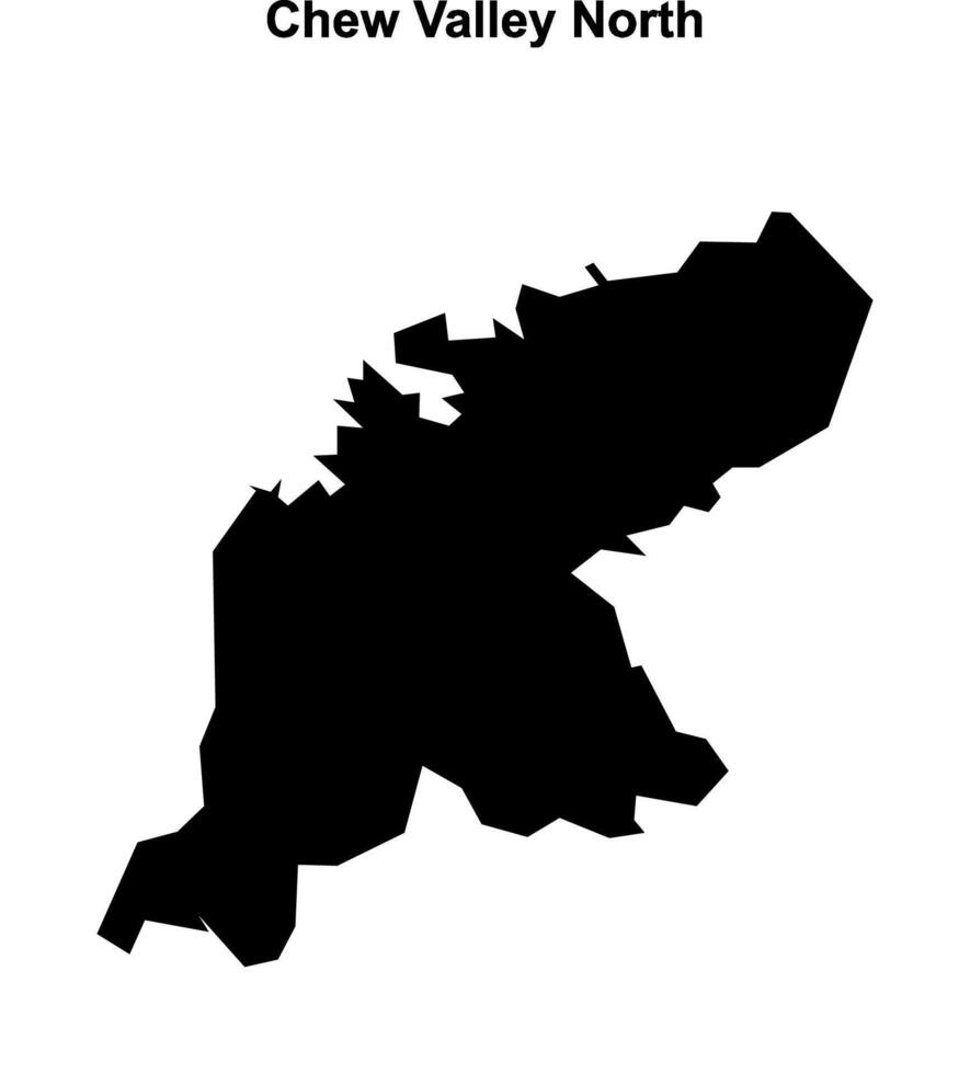 Chew Valley North, England blank outline map vector