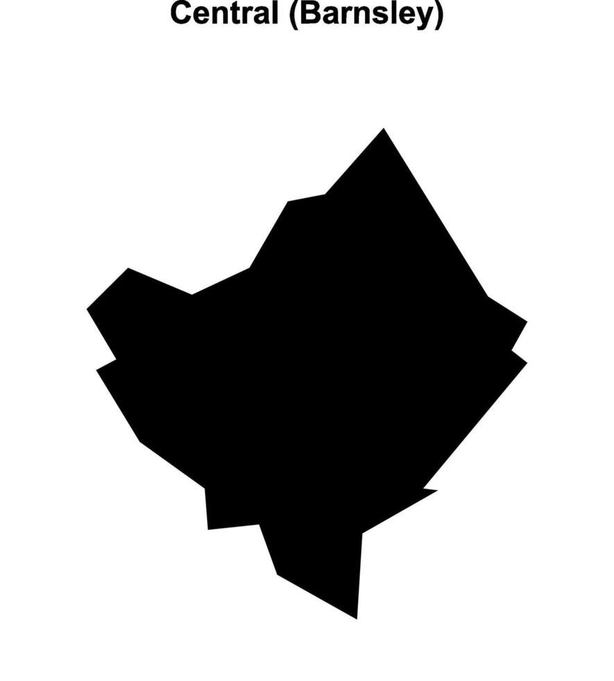 Central, Barnsley blank outline map vector
