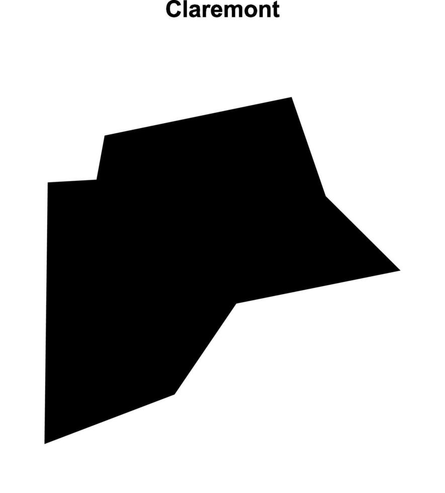 Claremont, England blank outline map vector