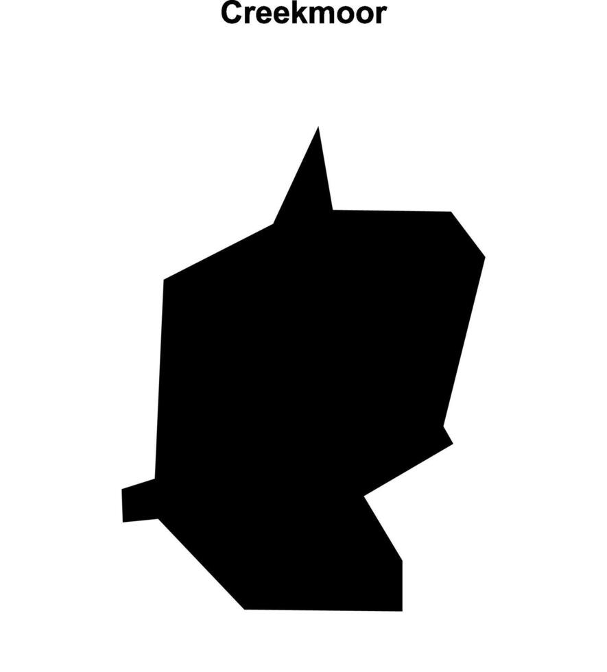 Creekmoor, England blank outline map vector