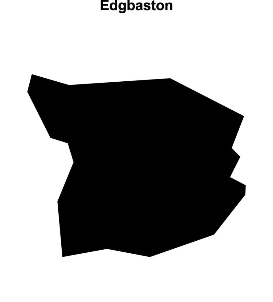 Edgbaston, England blank outline map vector