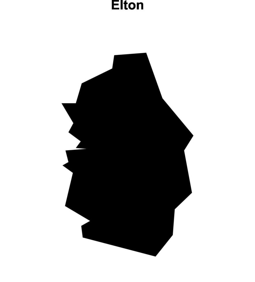 Elton, England blank outline map vector