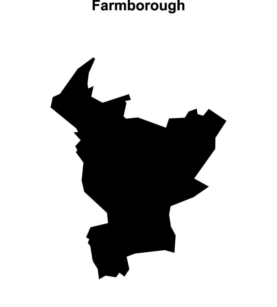 Farmborough, England blank outline map vector