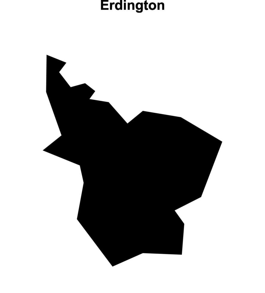 Erdington, England blank outline map vector