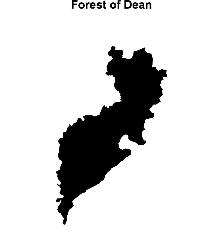 Forest of Dean, England blank outline map vector